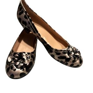 Black and Cream Animal Print Flats